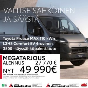 Vain meiltä: ajamaton uusi täyssähköpakettiauto VAIN 49990eur hintaan!!