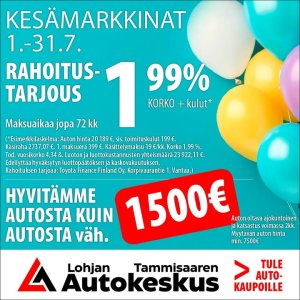 ☀️Nyt iski kesä Autokeskuksiin, korko 1,99% vaihtoautoihin🌻
