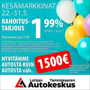 ☀️Nyt iski kesä Autokeskuksiin, korko 1,99% vaihtoautoihin🌻